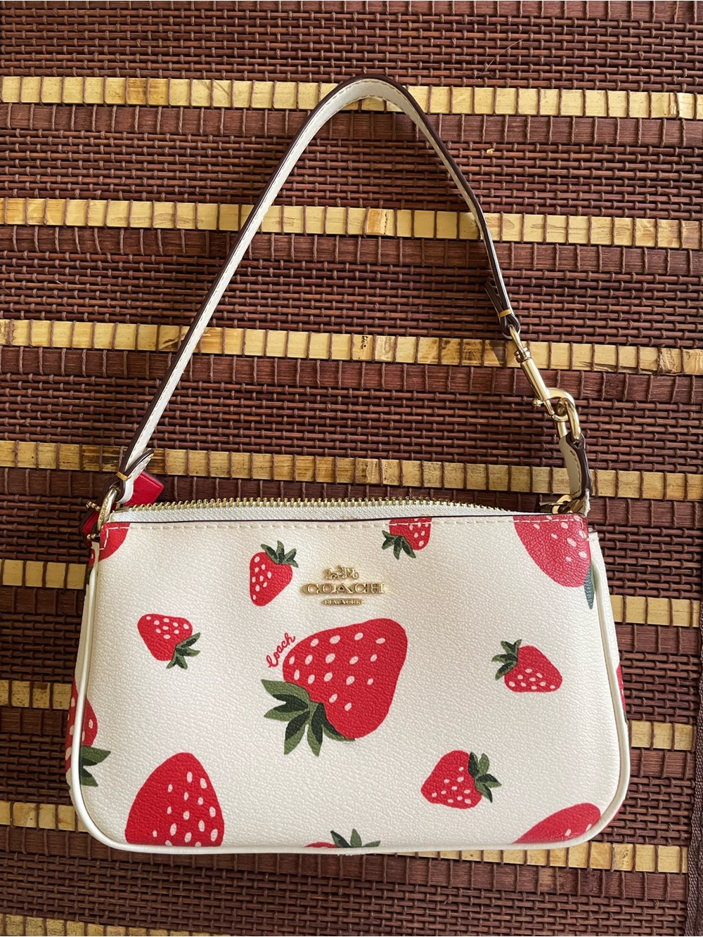 White Coach Nolita 19 Strawberry Print Shoulder Bag & Matching Wallet *SOLD*